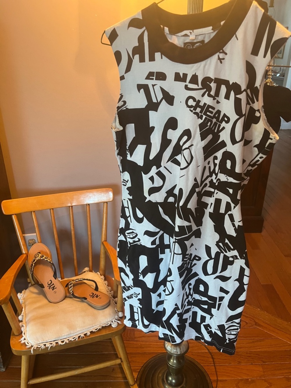 Cheap Monday Black and White Graphic Mini Dress